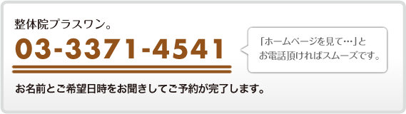 電話でのご予約は03-3371-4541